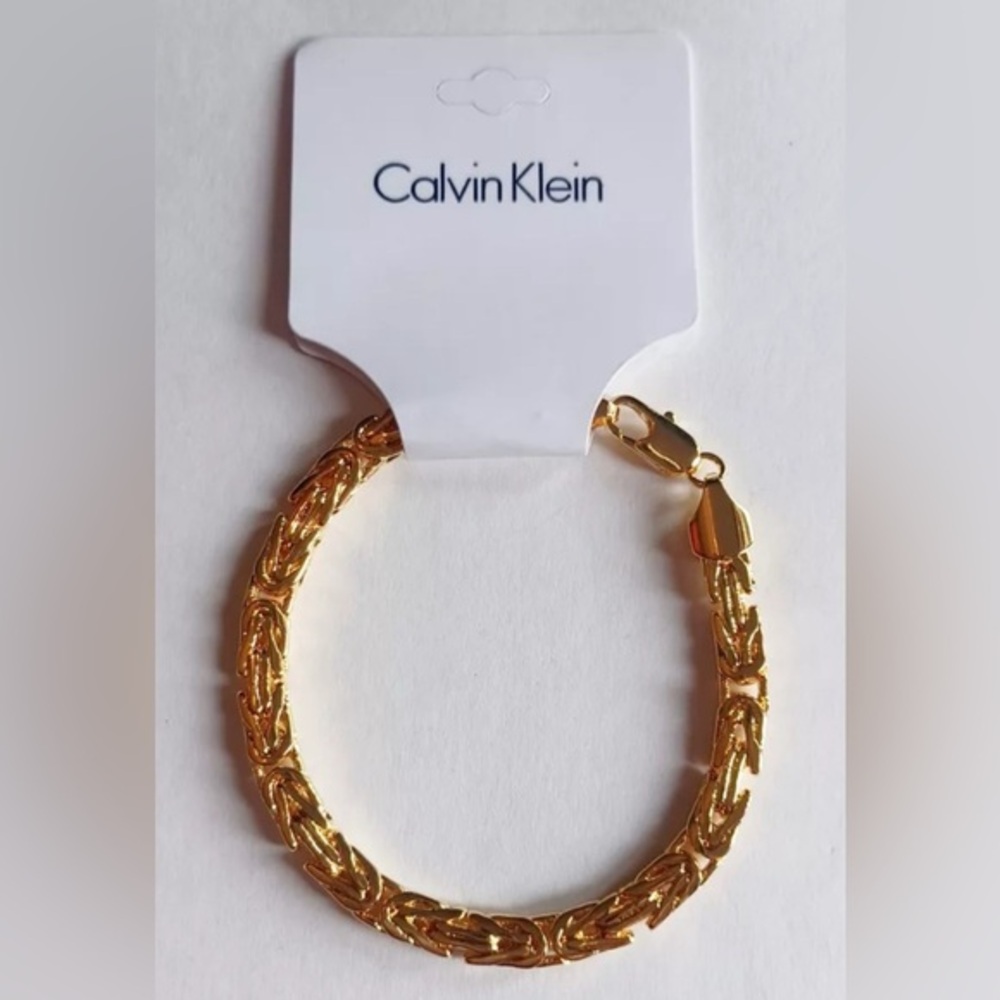 Calvin Klein Classic Career Gold Tone Byzantine Chain Bracelet 🦄🦄🦄 H30